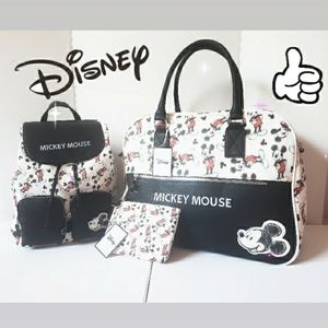 Disney Mickey Weekender Bag, Backpack, Coin Bundle